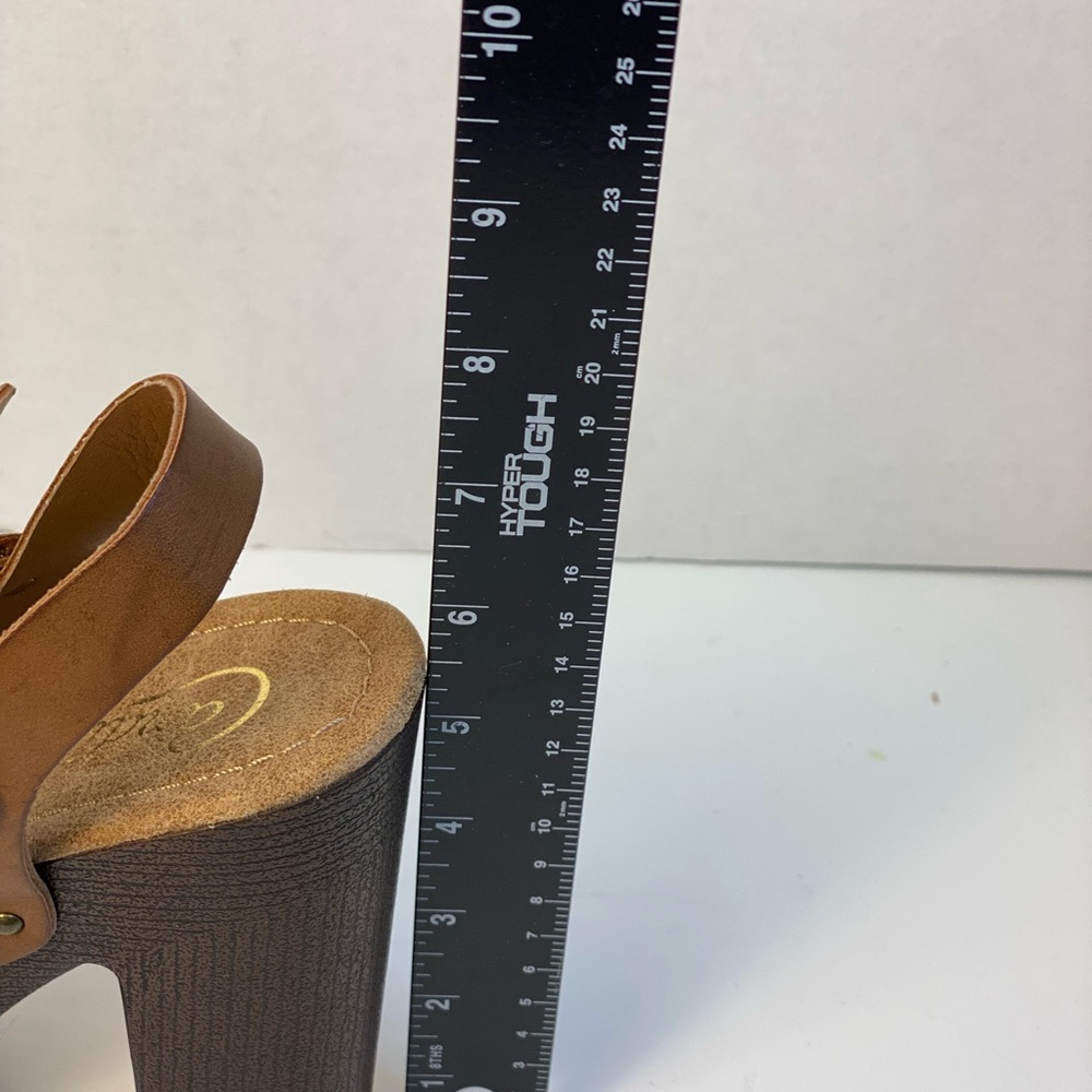 Candie's Brown Platform Shoes with Criss-Cross Straps Vintage - Picture 11 of 15